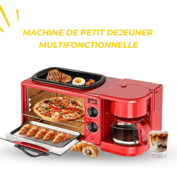 Machine de Petit Déjeuner 4-en-1 : Préparez Café, Œufs, Toasts et Plus – Gain de Temps et Simplicité pour des Matins Organisés et Délicieux"