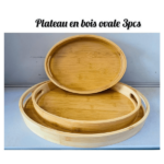 Plateau en bois 3 pièces : Ensemble polyvalent et élégant pour servir vos repas, collations ou boissons avec style, idéal pour toutes les occasions.