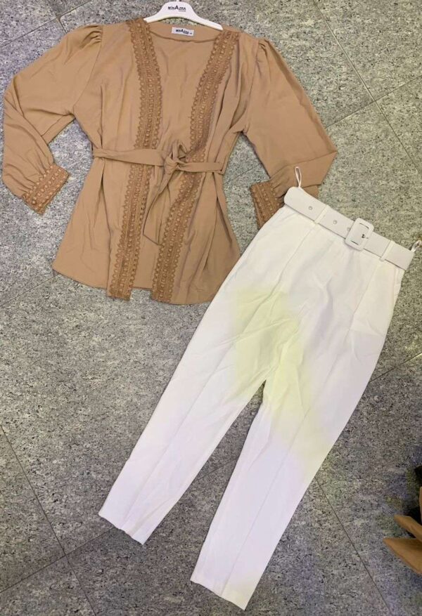 Ensemble Pantalon avec Haut pour Grande Dame – Tenue Élégante et Confortable avec Coupe Flatteuse, Idéal pour un Look Chic et Moderne en Toute Occasion – Image 4