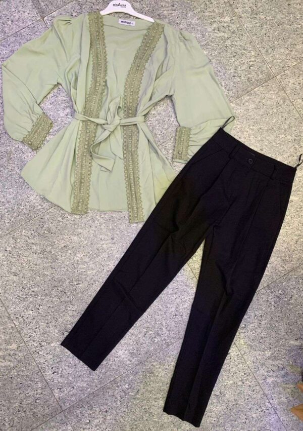 Ensemble Pantalon avec Haut pour Grande Dame – Tenue Élégante et Confortable avec Coupe Flatteuse, Idéal pour un Look Chic et Moderne en Toute Occasion – Image 7