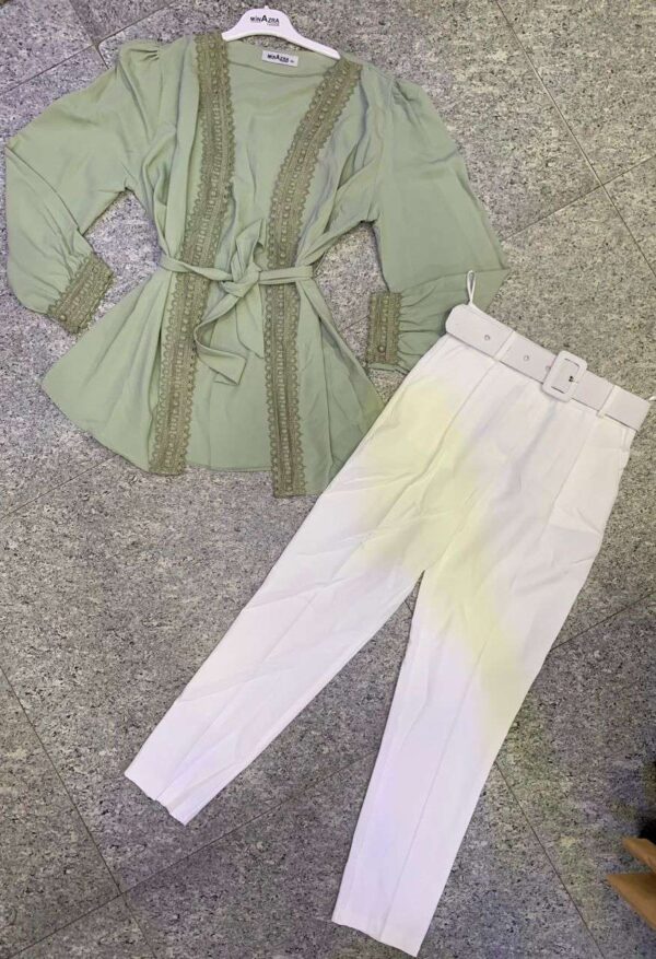Ensemble Pantalon avec Haut pour Grande Dame – Tenue Élégante et Confortable avec Coupe Flatteuse, Idéal pour un Look Chic et Moderne en Toute Occasion – Image 2