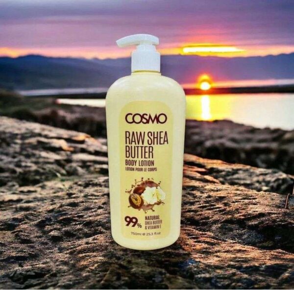 COSMO Lotion Corps au Beurre de Karité Brut 99 % – Hydratation Intense et Protection Naturelle pour une Peau Douce et Nourrie