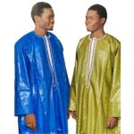 Turki Njaareem en tissu Bazin : Ensemble traditionnel 3 pièces avec éclat et confort, idéal pour les cérémonies et événements formels.