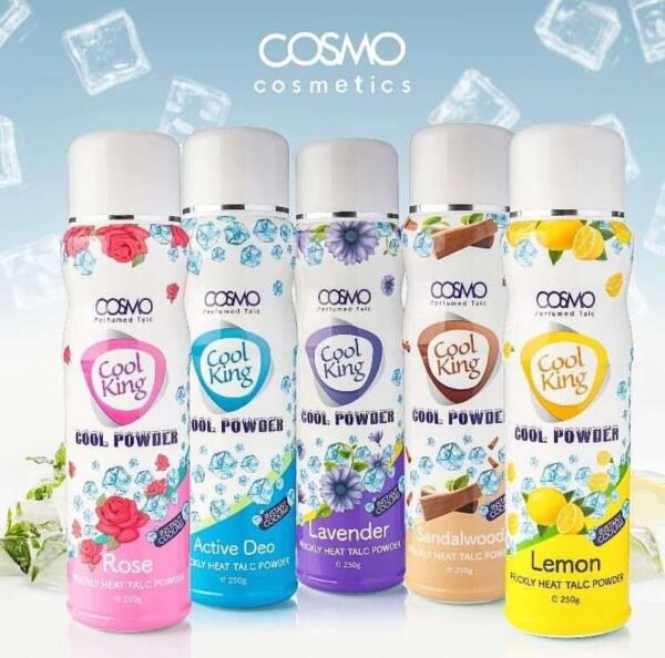 Cosmo Cool King - Poudre de Talc parfumée, douceur et fraîcheur pour la peau, absorbant l'humidité, convient à toute la famille, flacon pratique.