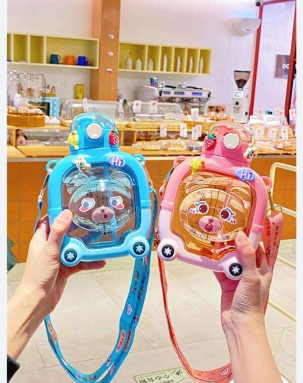 Louna Gourde Motif Ours - Hydratation Fun pour Enfants, Conception Ergonomique, Anti-fuite, Idéale pour l’École et les Sorties en Plein Air