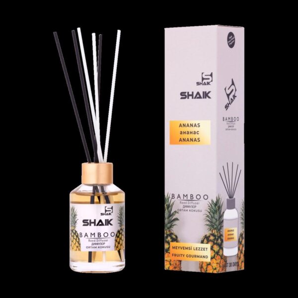 "Diffuseur SHAIK Ananas - Parfum Exotique et Frais pour la Maison, Design Élégant avec Bâtonnets en Rotin pour une Atmosphère Tropicale et Accueillante"