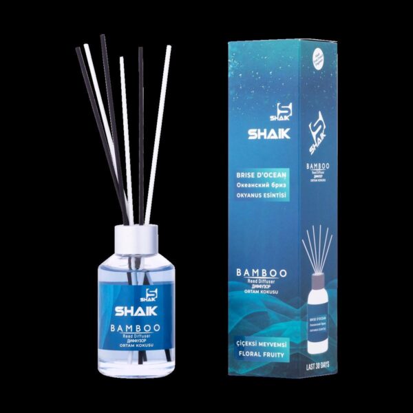 "Diffuseur SHAIK Brise de Mer - Parfum Frais et Marin avec Bâtonnets en Rotin pour Ambiance Apaisante"