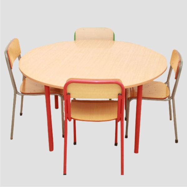 Ensemble de Table Circulaire et Chaises Semi-Métalliques - Élégance et Confort pour Votre Espace