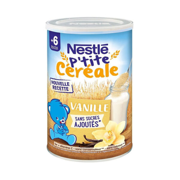 NESTLE P'TITE CEREALE VANILLE 400G : Des céréales douces et savoureuses pour une alimentation équilibrée des tout-petits !