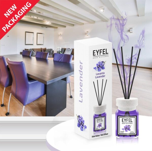 "Diffuseur de Parfum EYFEL avec 4 Bâtonnets LAVENDEUR - Parfum Apaisant pour Une Ambiance Relaxante" – Image 2