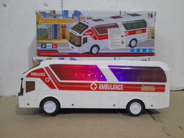 Voiture de Bus de Sauvetage Ambulance – Jouet Éducatif pour Enfants, Design Réaliste avec Roues Mobiles, Cadeau Ludique et Inspirant pour Petits Héros.