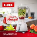 Blender ELBEE 2 en 1 avec bol incassable - Modèle LB UB6, puissance et durabilité