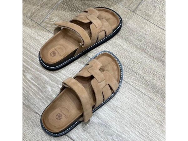 Sandales Homme en Daim Marron – Élégance et Confort Inégalés (Taille 40 à 46)