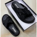 Sandales pour homme Versace – Élégance et confort en cuir noir (Tailles 40 à 46)