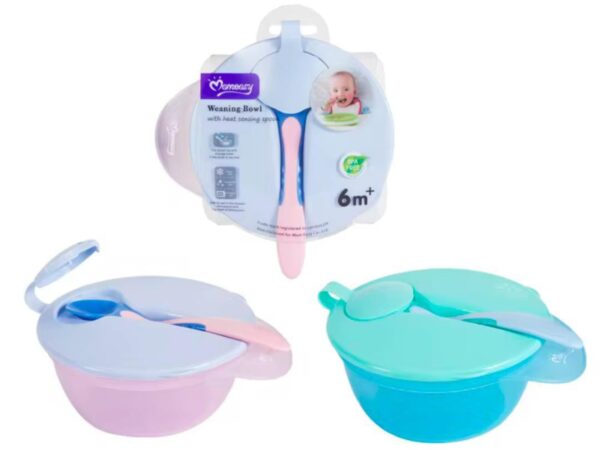 Momeasy Bébé Bol de Sevrage avec Détection de Chaleur et Cuillère – Pour une Alimentation Sûre et Confortable