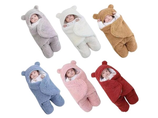 Gigoteuse Bébé Hiver Ultra Douce – Nid d’Ange à Capuche Oreilles d’Ours (0-6 mois)