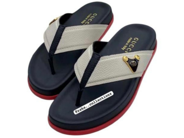 Sandales Tongs Homme Style Luxe – Design Bicolore Inspiré Gucci