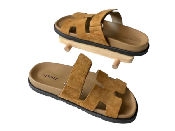 Sandales H Suédine Camel – Hermès Style