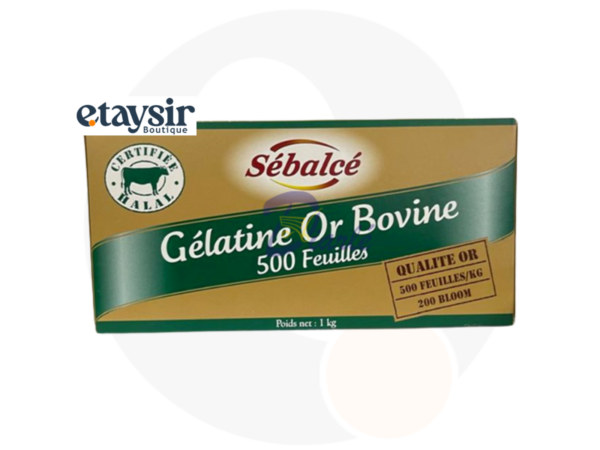 Feuilles de gélatine or bovine Sébalcé – 500 feuilles (1kg)
