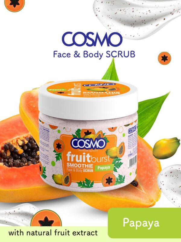 Gommage pour le corps - COSMO Fruitburst Smoothie Papaya Face & Body Scrub