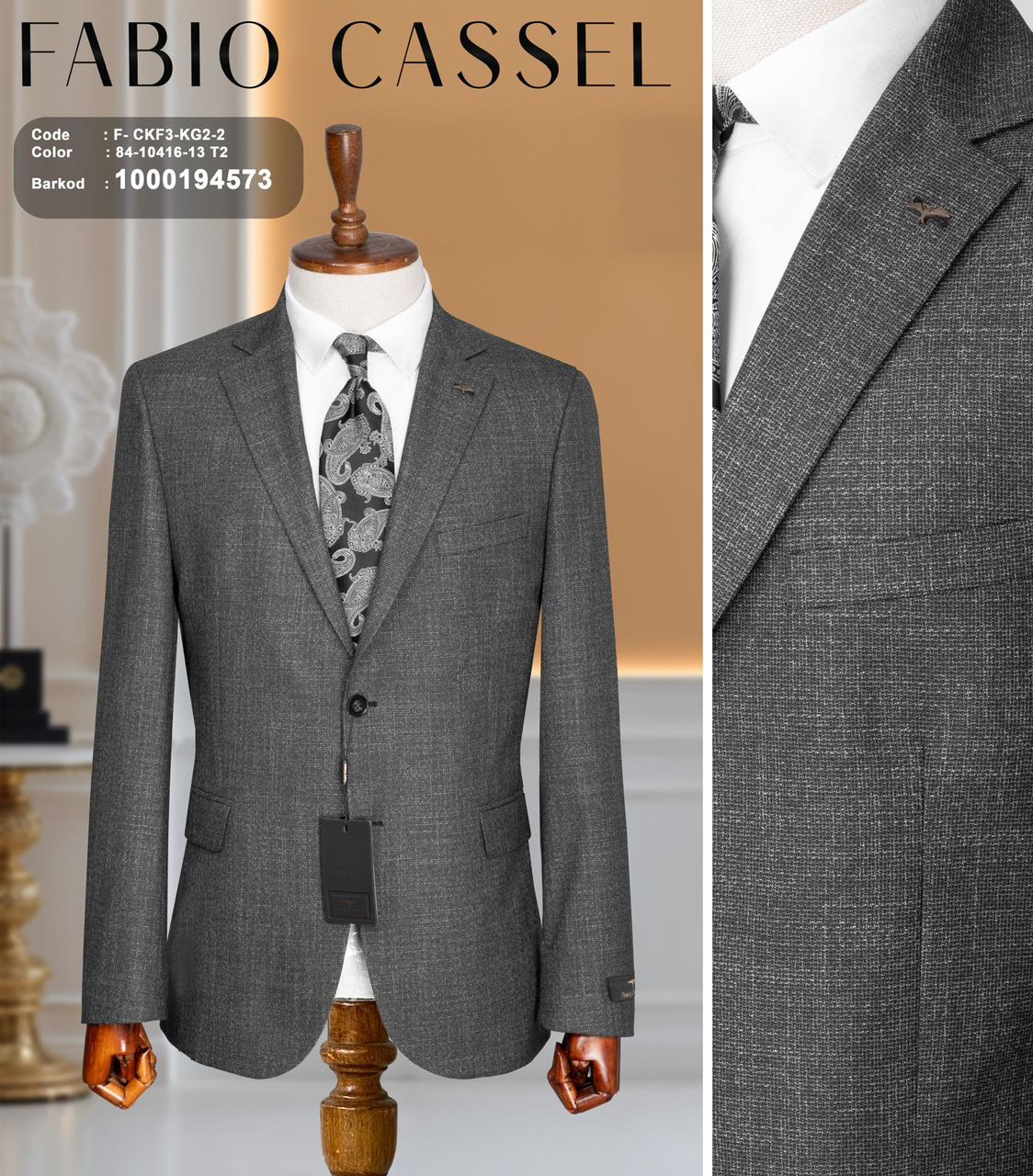 Veste de Costume Élégante FABIO CASSEL – Modèle F-CKF3-KG2-2
