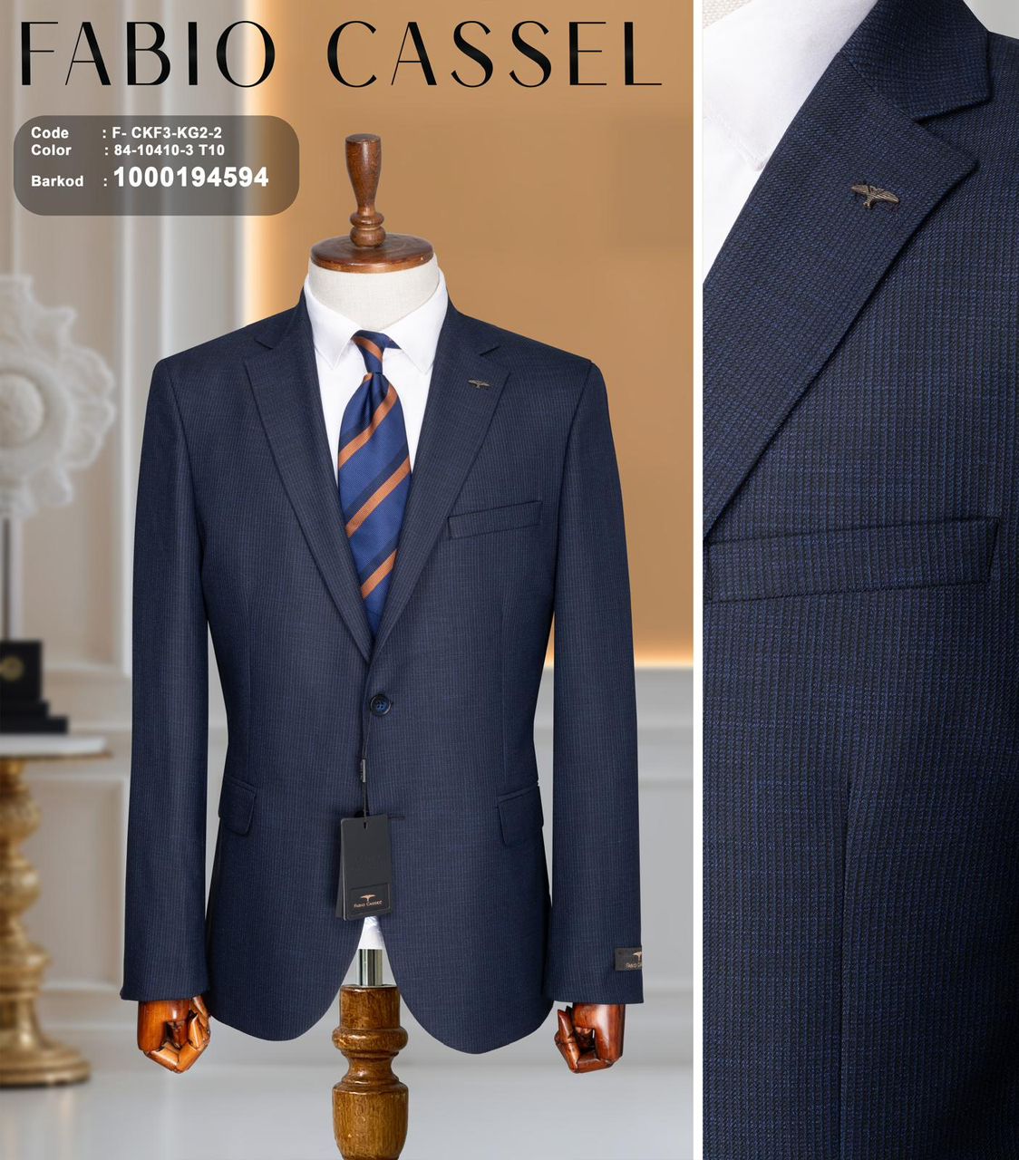 Veste de Costume Élégante FABIO CASSEL – Modèle F-CKF3-KG2-2 – Image 8