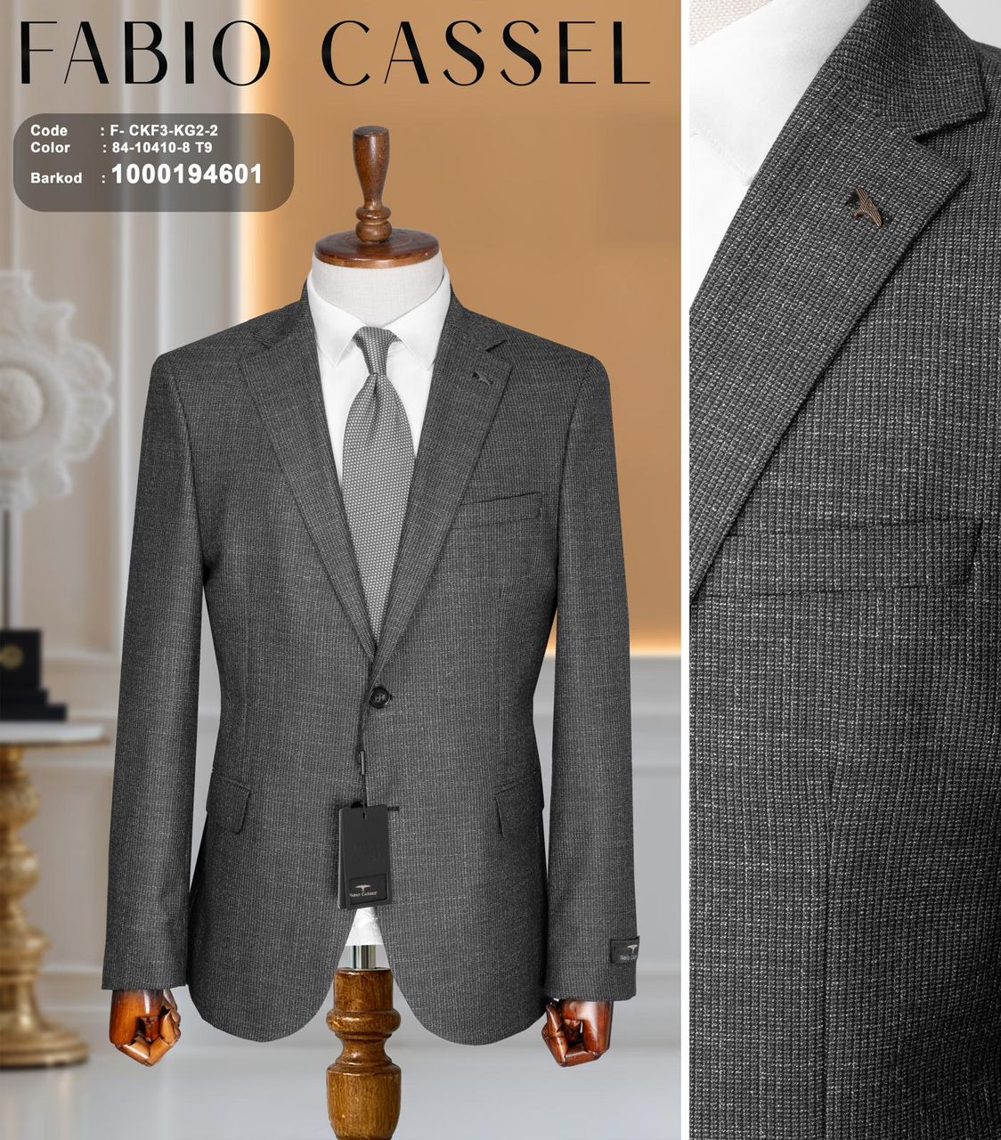 Veste de Costume Élégante FABIO CASSEL – Modèle F-CKF3-KG2-2 – Image 9