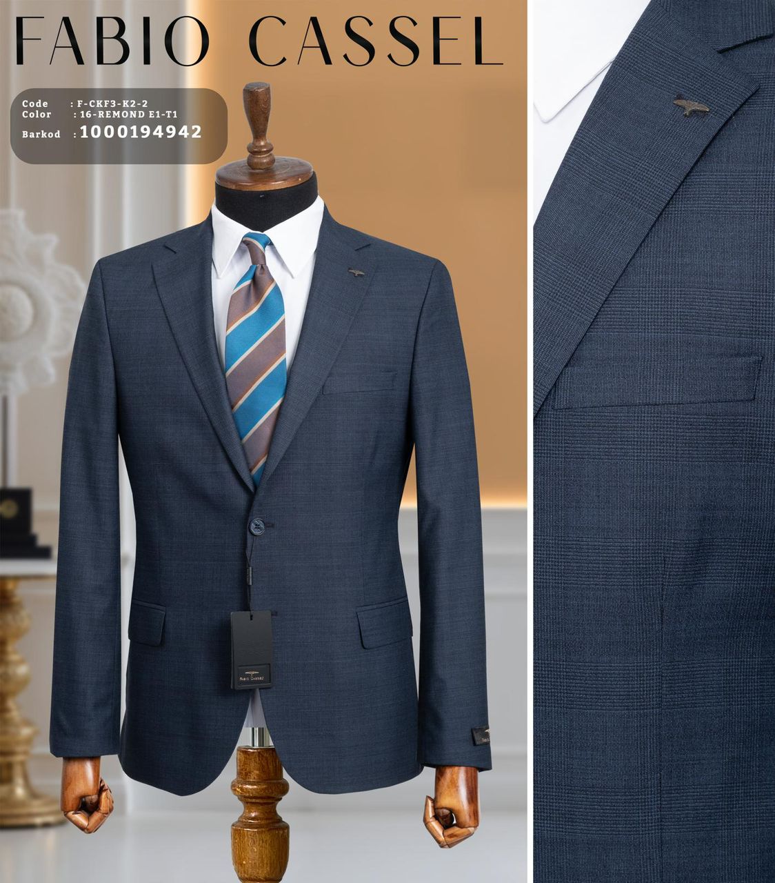 Veste de Costume Élégante FABIO CASSEL – Modèle F-CKF3-KG2-2 – Image 7