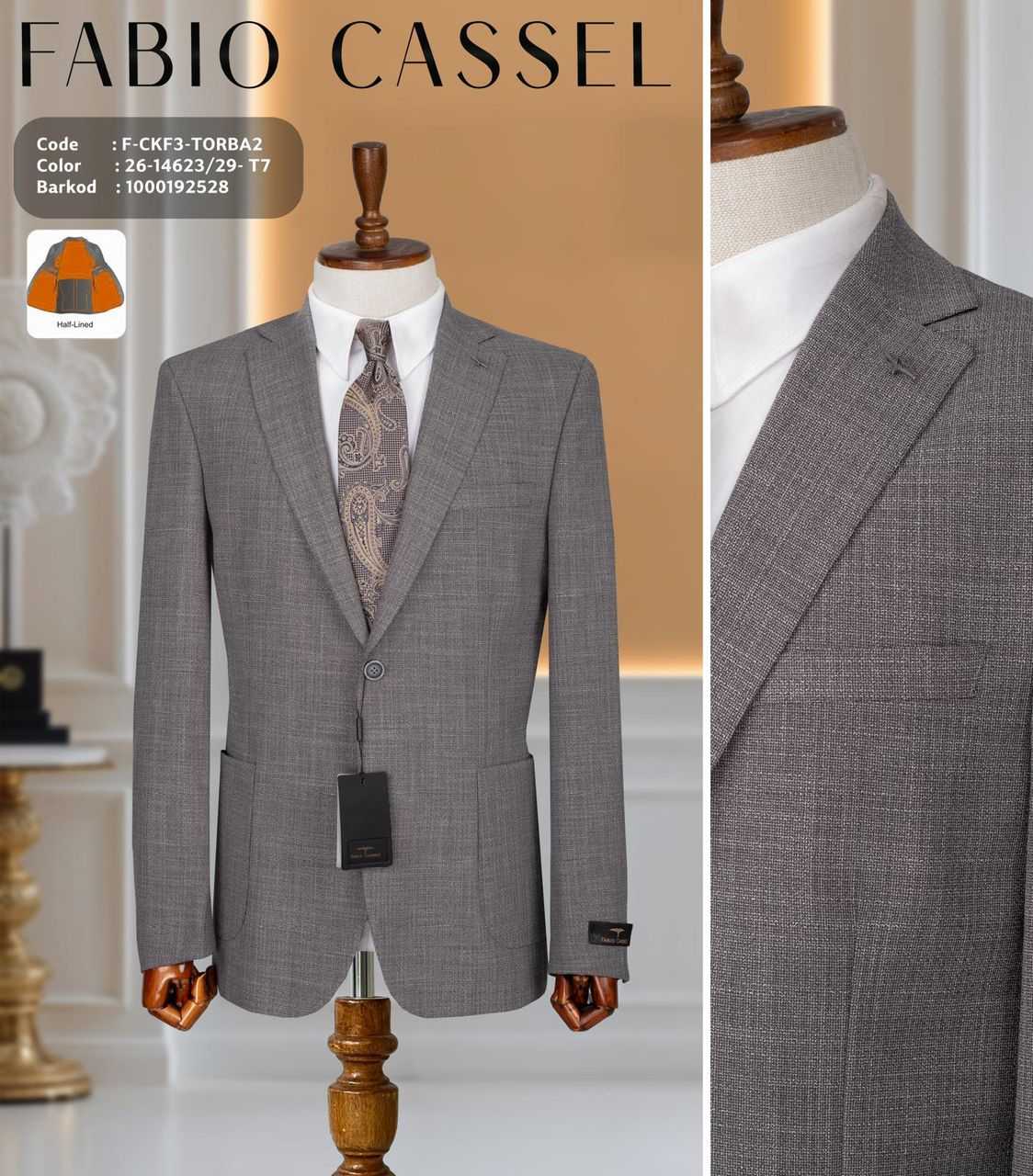 Veste de Costume Élégante FABIO CASSEL – Modèle F-CKF3-KG2-2 – Image 5